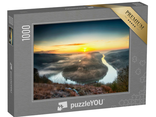 Puzzle de 1000 pièces « Boucle de la Sarre, demi-tour de la rivière, Allemagne »