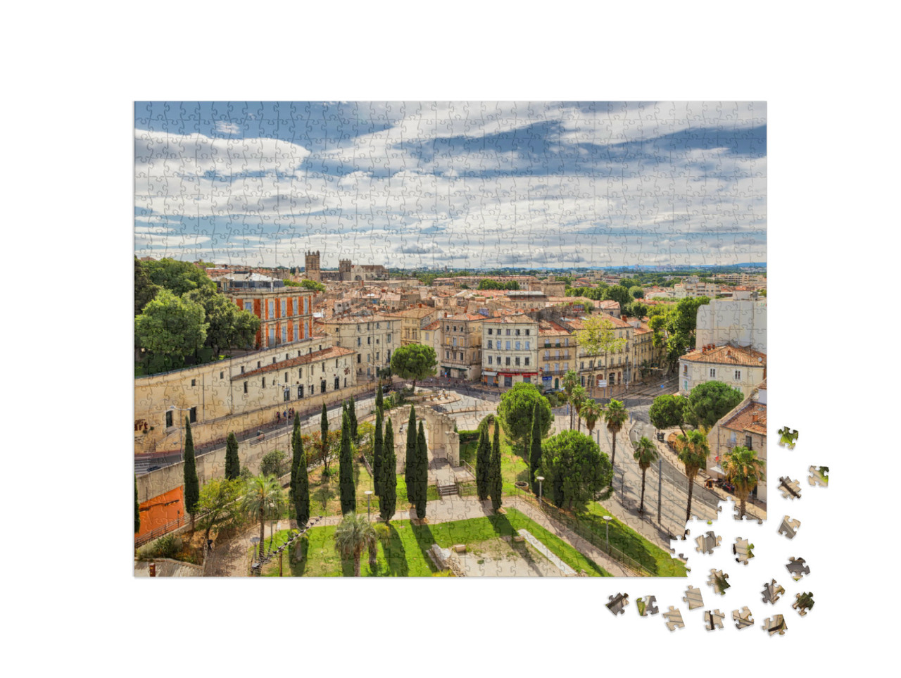 Puzzle de 1000 pièces « Montpellier - vue sur la vieille ville. »