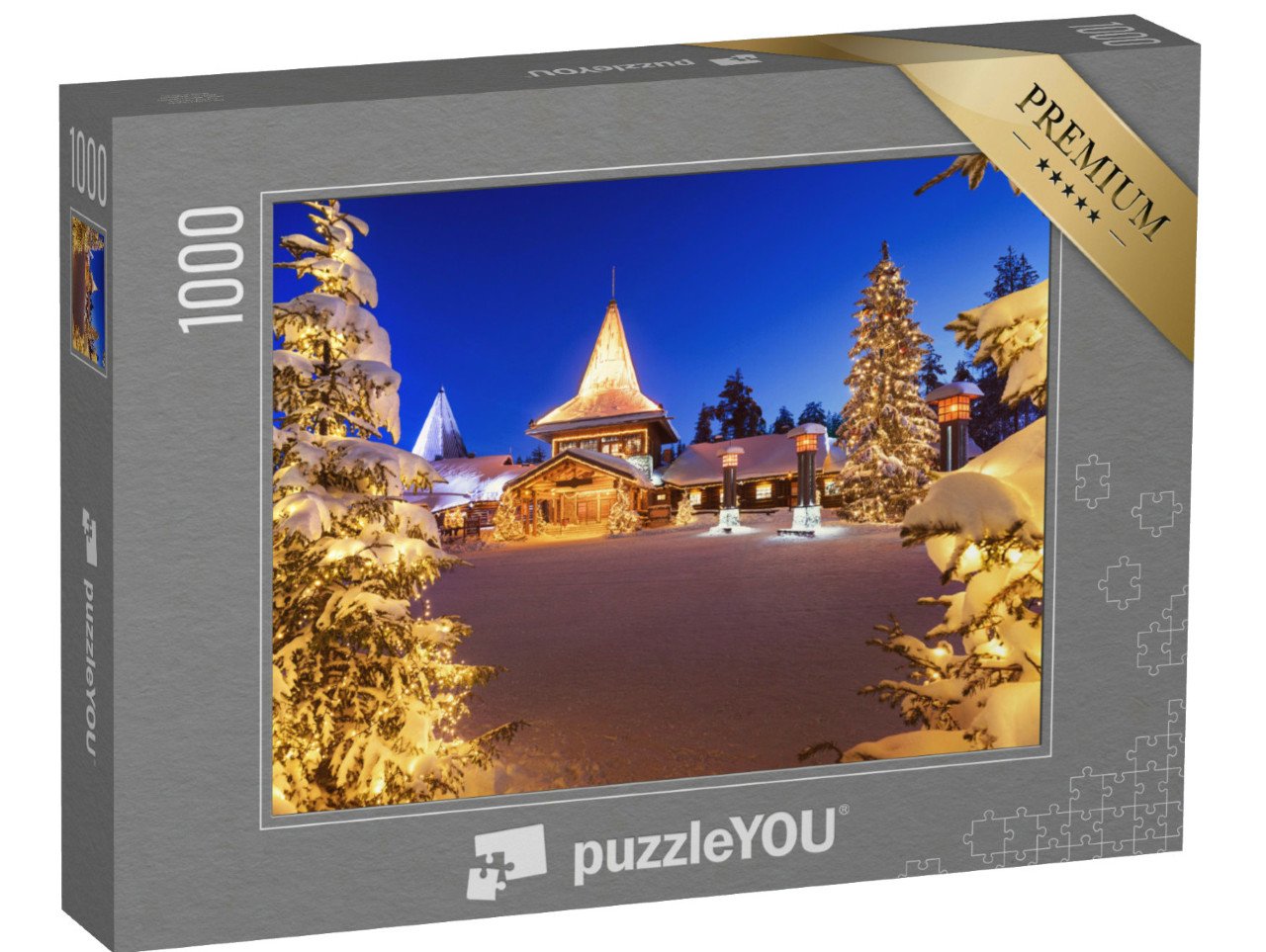 Puzzle de 1000 pièces « Village du Père Noël à Rovaniemi en Laponie en hiver, Finlande »