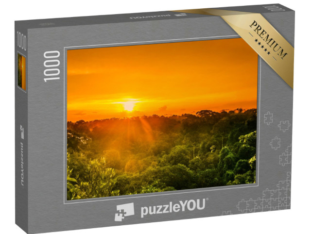 Puzzle de 1000 pièces « Vue du coucher de soleil sur la forêt tropicale au Brésil »