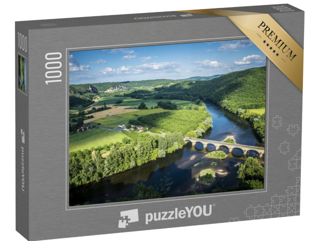 Puzzle de 1000 pièces « Vue panoramique sur la vallée de la Dordogne Périgord Noir France Europe »