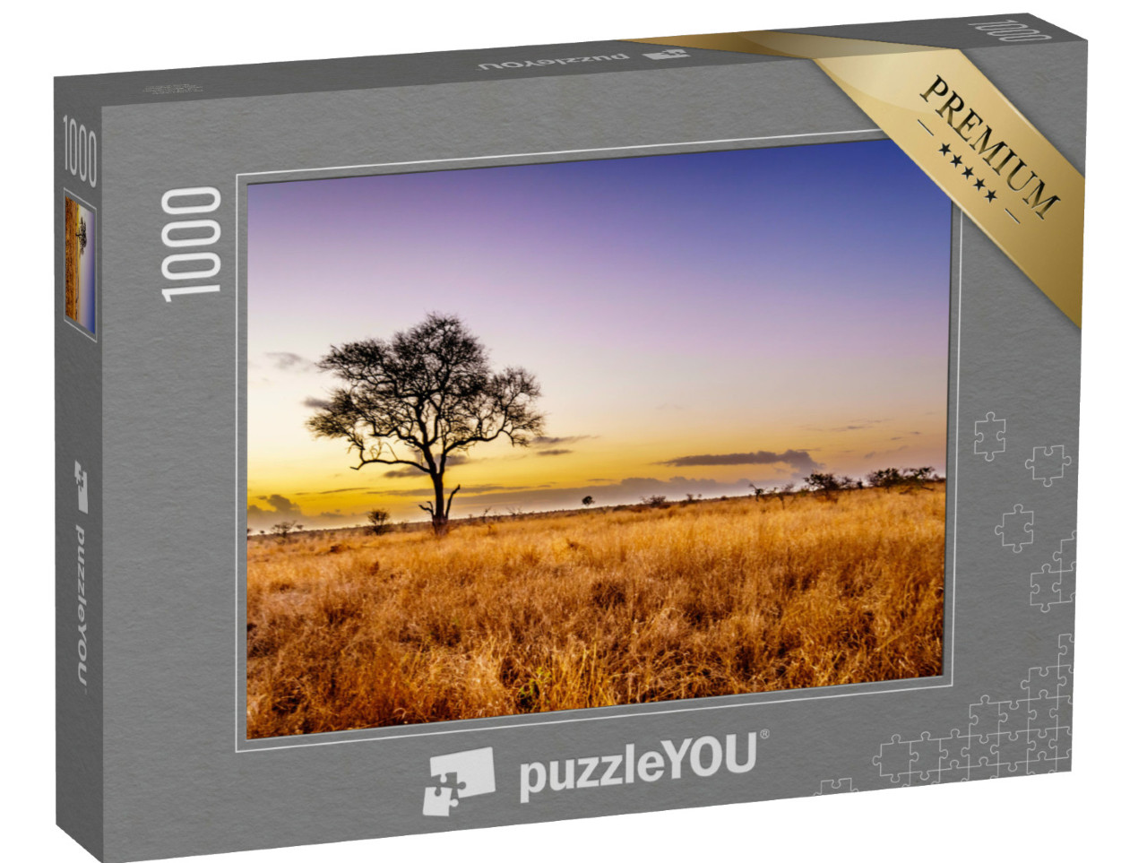Puzzle de 1000 pièces « Lever de soleil sur la savane dans le parc national Kruger central, Afrique du Sud »