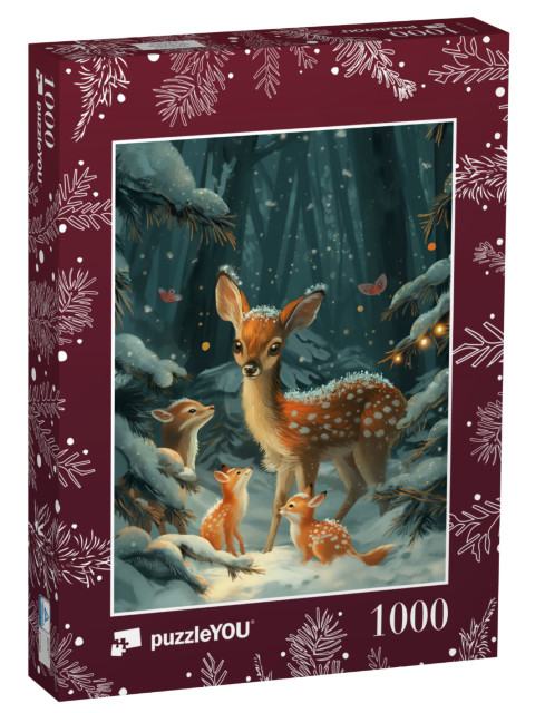 Puzzle de 1000 pièces « Les amis de Noël en voyage d'aventure »