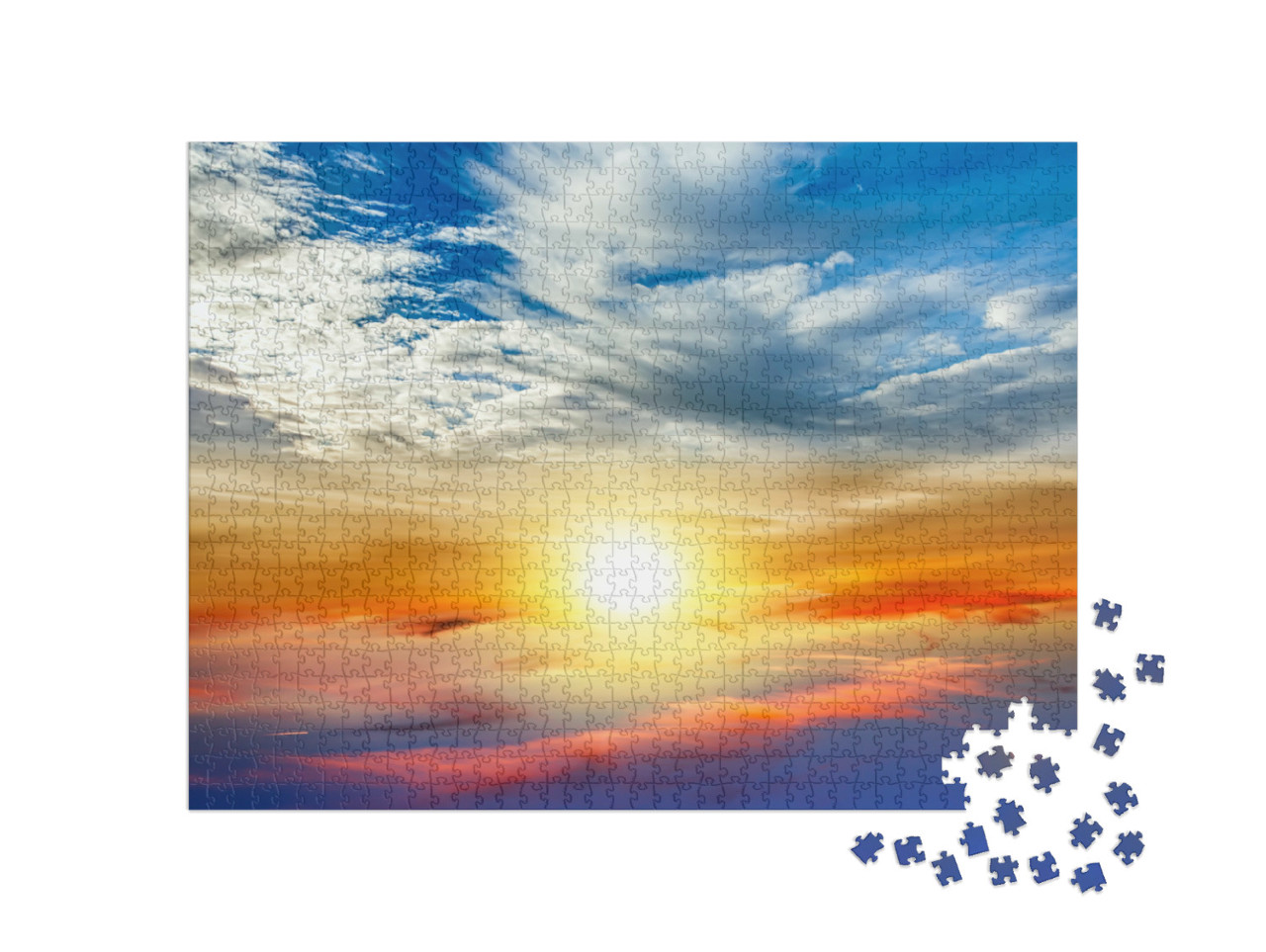 Puzzle de 1000 pièces « Coucher de soleil coloré au-dessus des nuages »