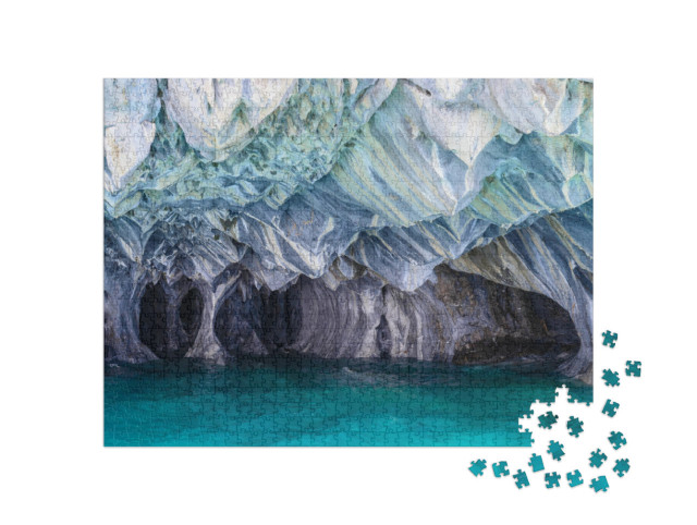 Puzzle de 1000 pièces « Grottes de marbre du lac General Carrera au Chili »