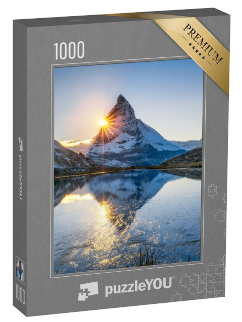 Puzzle de 1000 pièces « Lever de soleil sur le Riffelsee et le Cervin, Suisse »