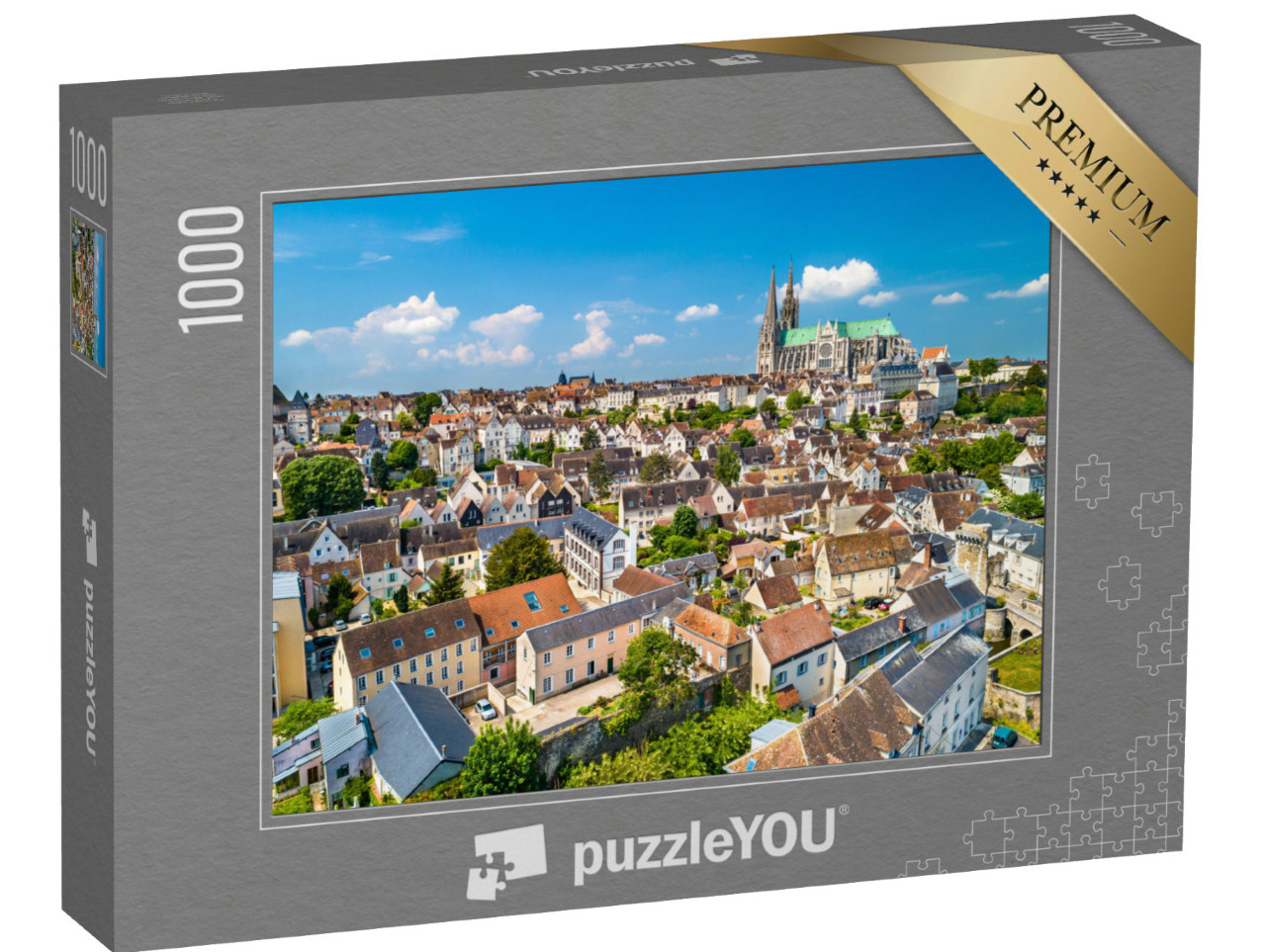 Puzzle de 1000 pièces « Vue aérienne de la ville de Chartres dans le département de l'Eure-et-Loir »