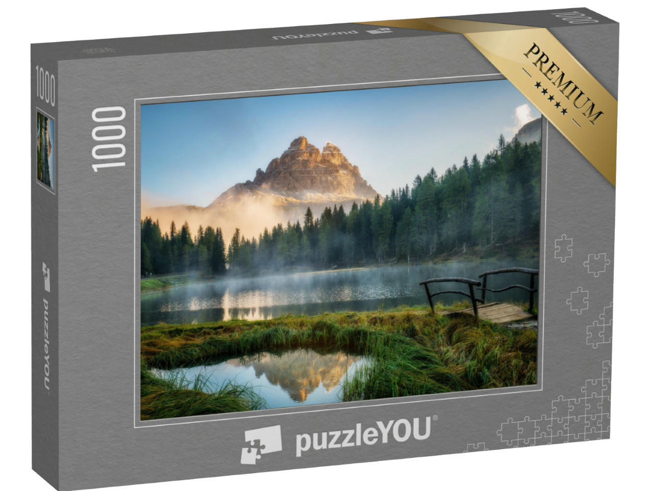 Puzzle de 1000 pièces « Paysage d'Antorno avec lac et sommets, Dolomites, Tyrol du Sud »
