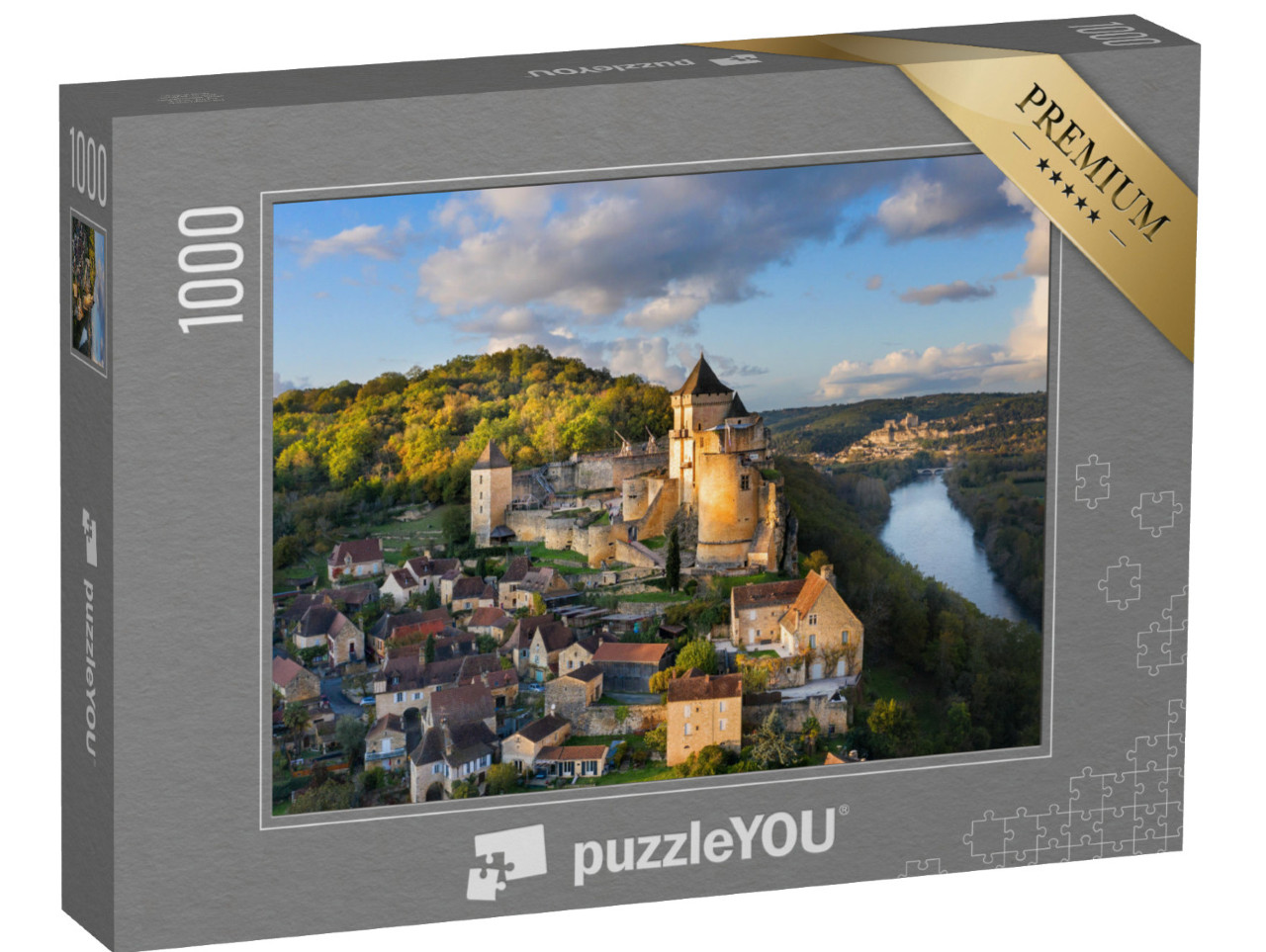 Puzzle de 1000 pièces « une vue aérienne du château de Castelnaud-la-Chapelle, Dordogne, France. »