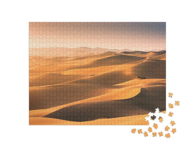 Puzzle de 1000 pièces « Mongolie : dunes de sable dans le désert de Gobi »