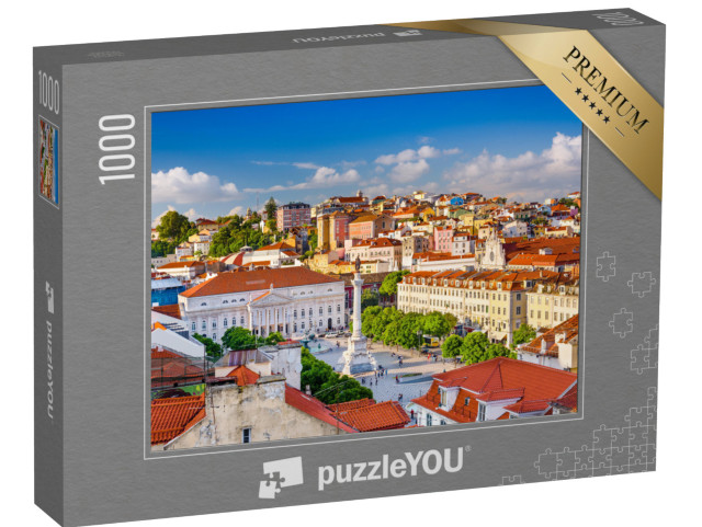 Puzzle de 1000 pièces « L'horizon de Lisbonne avec vue sur la place Rossio »