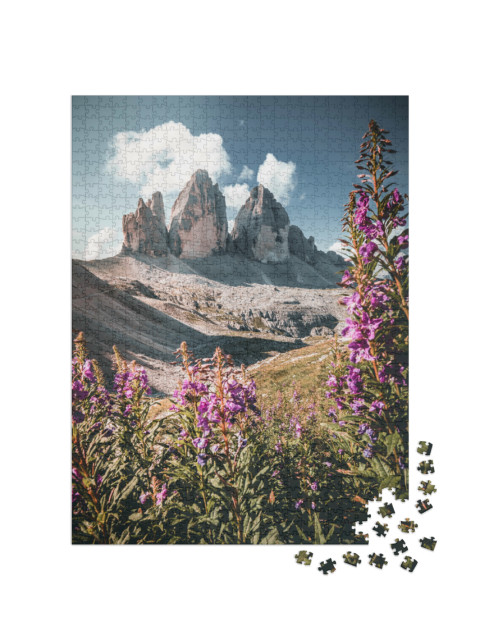 Puzzle de 1000 pièces « Alpes dolomitiques, Drei Zinnen, Tyrol du Sud, Italie »