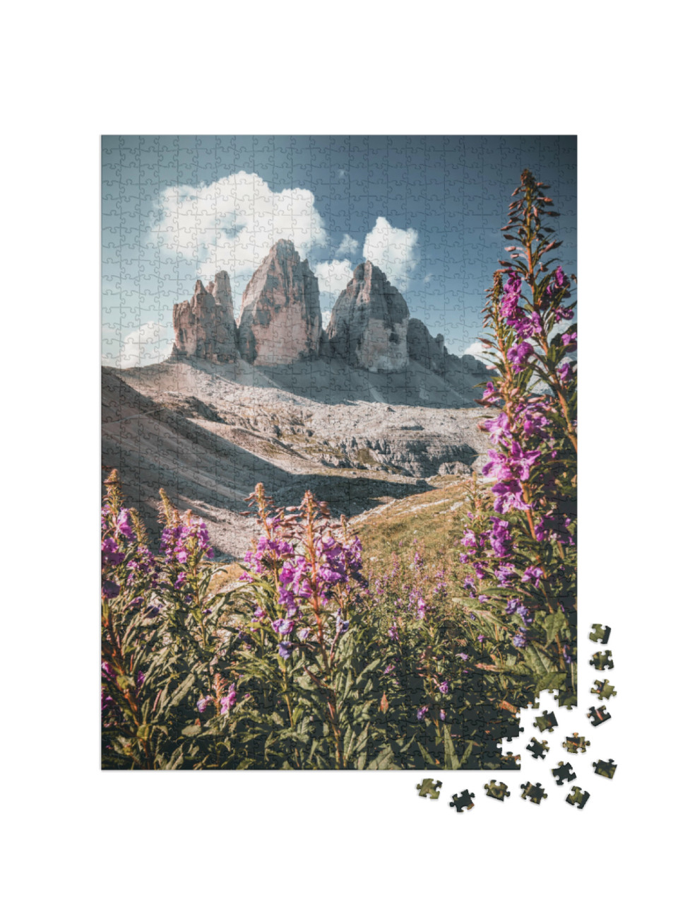 Puzzle de 1000 pièces « Alpes dolomitiques, Drei Zinnen, Tyrol du Sud, Italie »