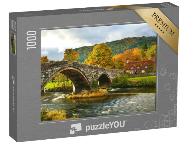 Puzzle de 1000 pièces « llanwrst Bridge, Snowdonia, Nord du Pays de Galles, Royaume-Uni »