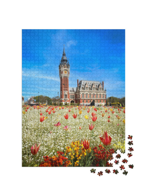 Puzzle de 1000 pièces « L'hôtel de ville de Calais dans le nord de la France »
