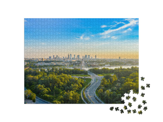Puzzle de 1000 pièces « Skyline de Varsovie, Pologne »