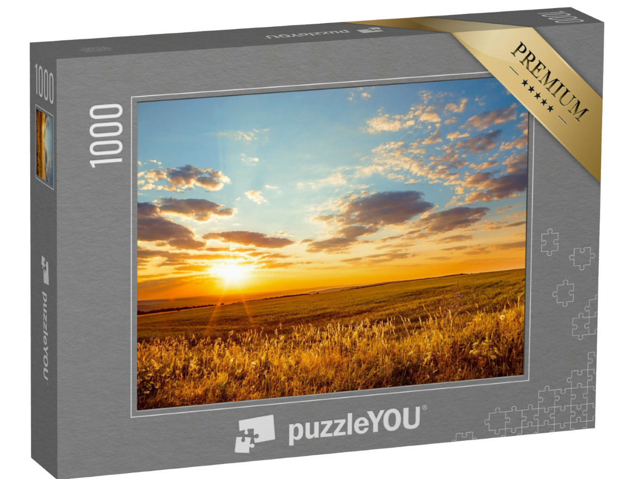 Puzzle de 1000 pièces « L'aube dorée sur des champs sans fin »