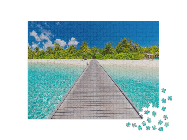 Puzzle de 1000 pièces « Impression de plage aux Maldives »