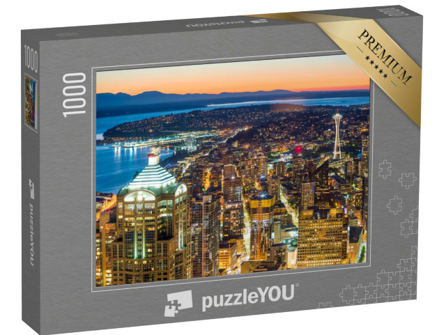 Puzzle de 1000 pièces « Seattle au crépuscule, Washington, États-Unis »