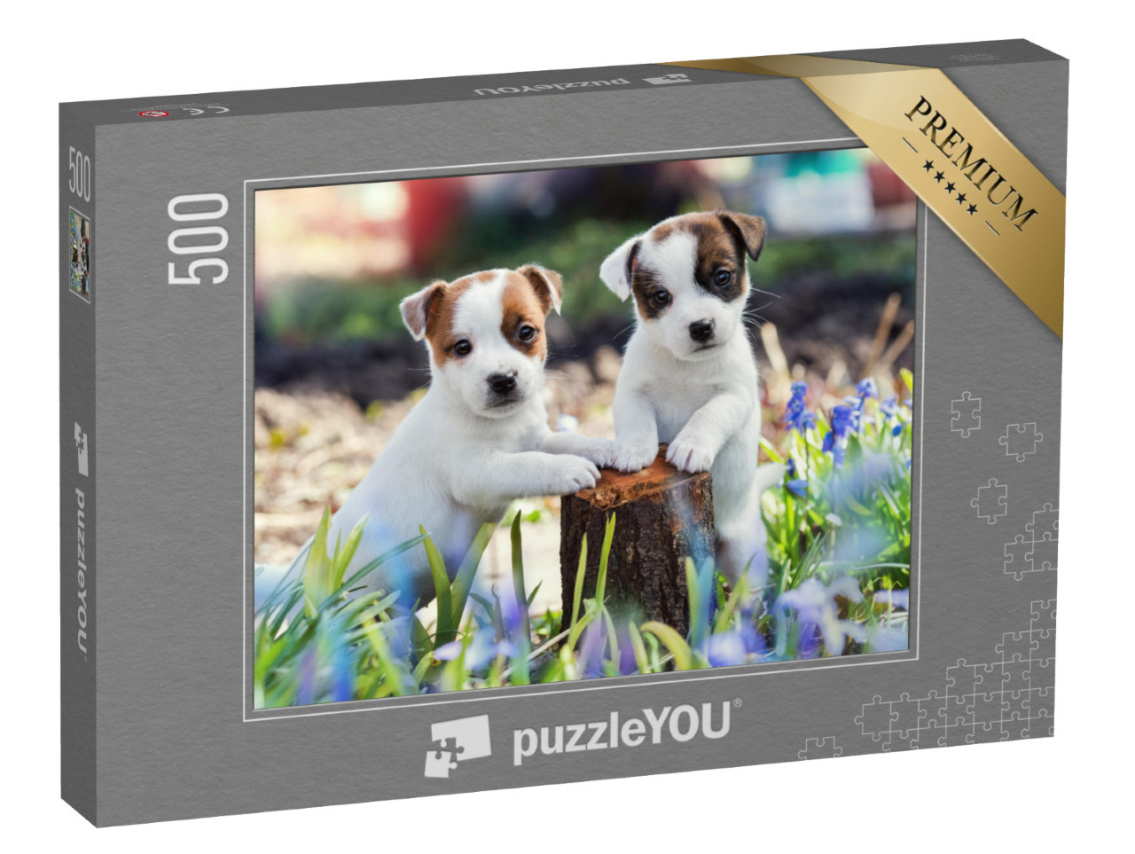 Puzzle de 500 pièces « Deux adorables chiots Jack Russell »