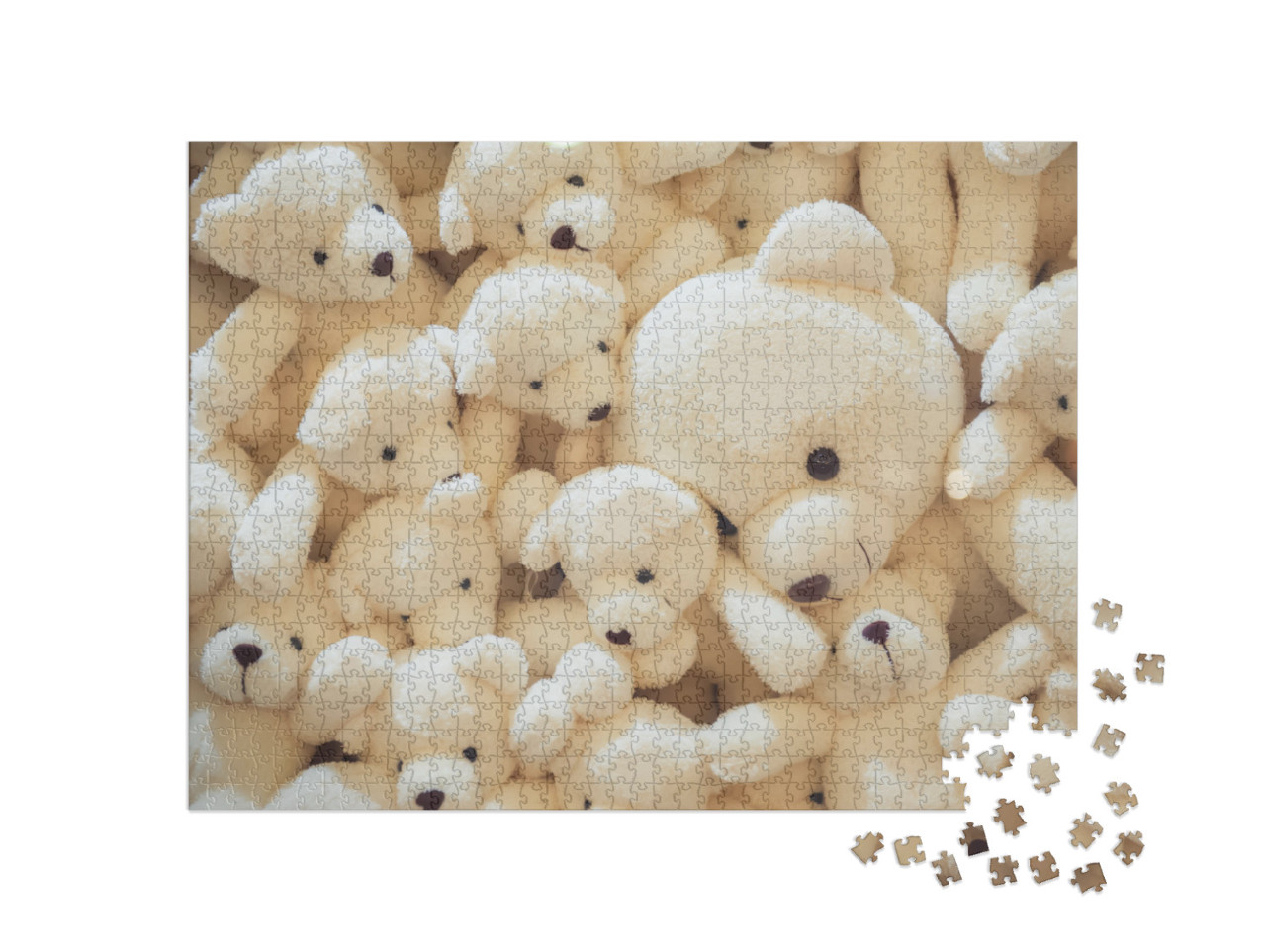 Puzzle de 1000 pièces « Des ours en peluche blancs à câliner »