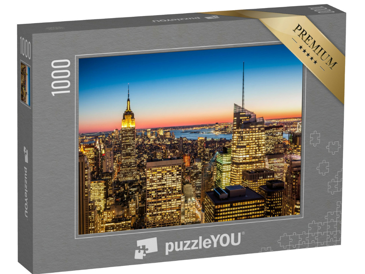 Puzzle de 1000 pièces « Lumières de lac à New York »
