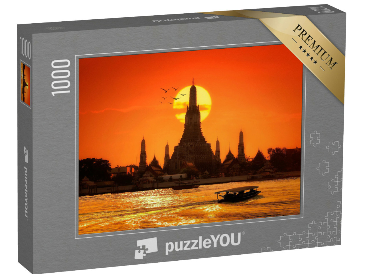 Puzzle de 1000 pièces « Wat Arun au coucher du soleil à Bangkok, Thaïlande »