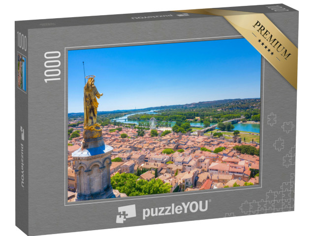 Puzzle de 1000 pièces « Pont d'Avignon avec le Palais des Papes et le Rhône, Pont Saint-Benezet, Provence, France. »
