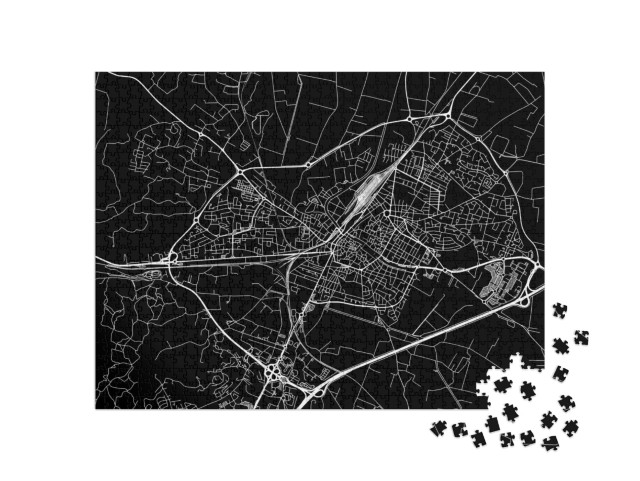 Puzzle de 1000 pièces « Plan de ville vectoriel de Narbonne en France »
