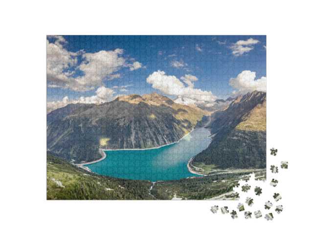 Puzzle de 1000 pièces « Schlegeisspeicher dans les Alpes de Zillertal, Autriche »