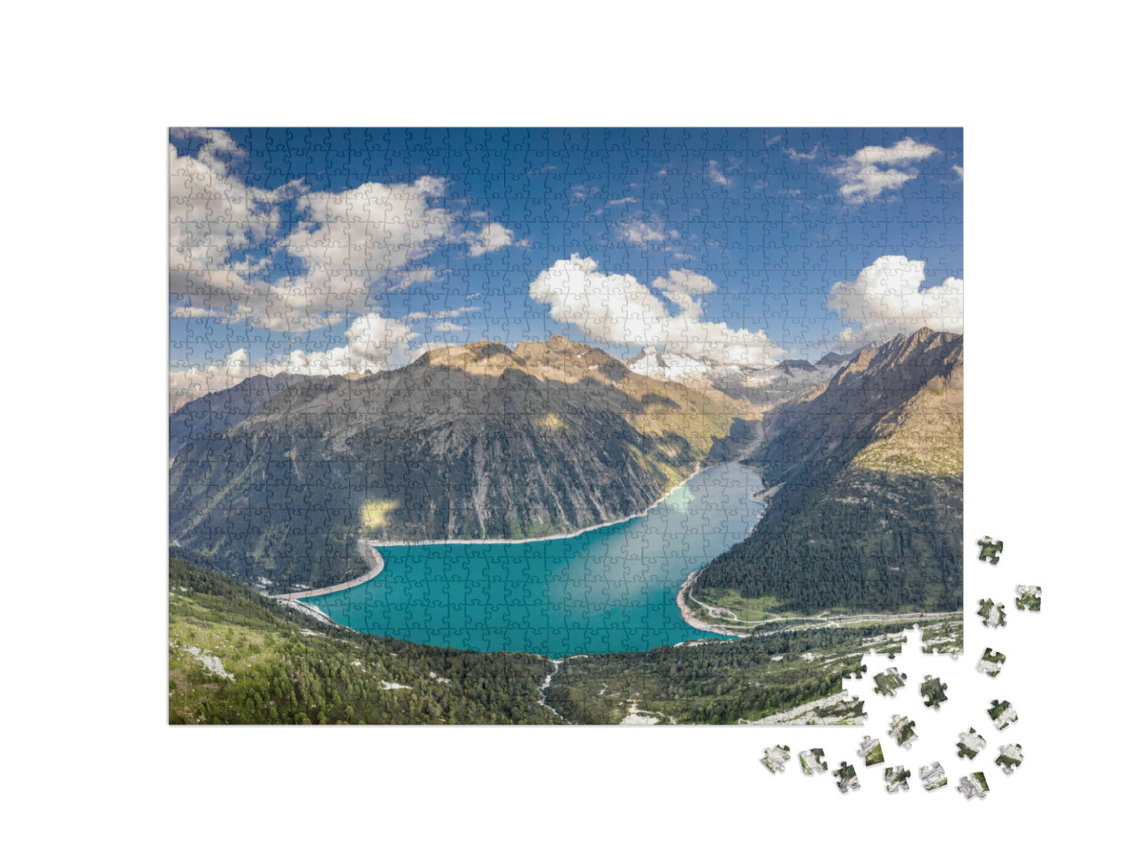 Puzzle de 1000 pièces « Schlegeisspeicher dans les Alpes de Zillertal, Autriche »
