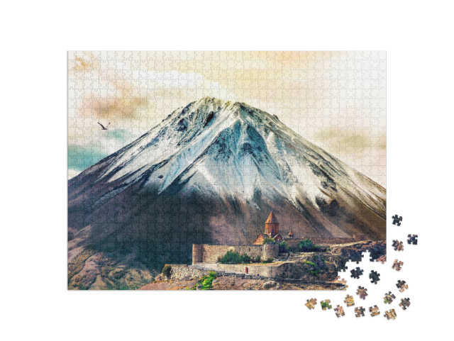 Puzzle de 1000 pièces « Ancien monastère de Khor Virap et mont Lesser Ararat, Arménie »