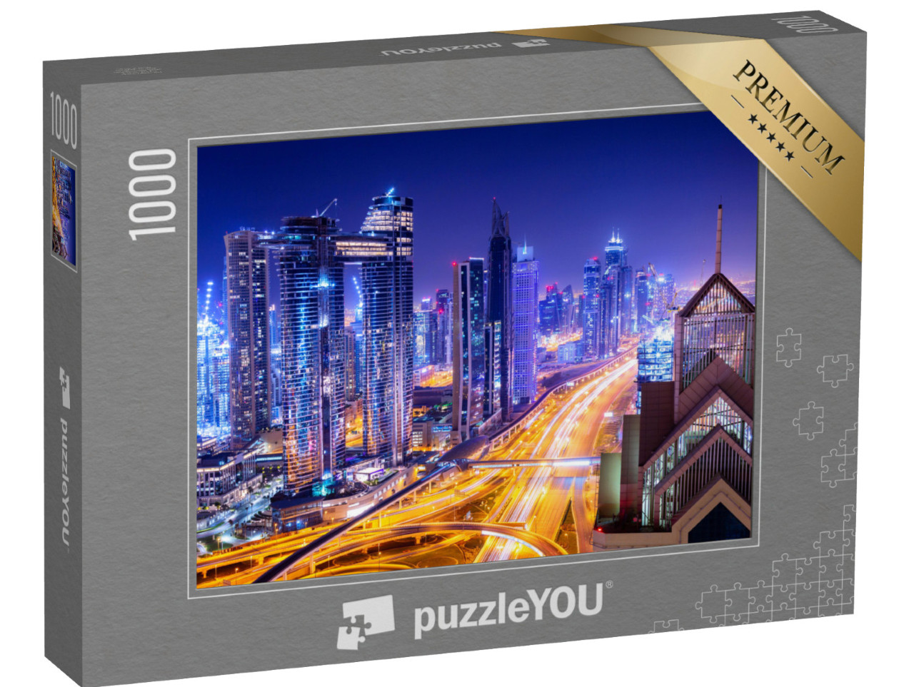 Puzzle de 1000 pièces « Le centre-ville de Dubaï la nuit »