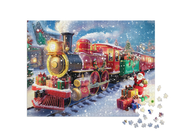 Puzzle de 1000 pièces « Le Polar Express apporte de nombreux cadeaux »