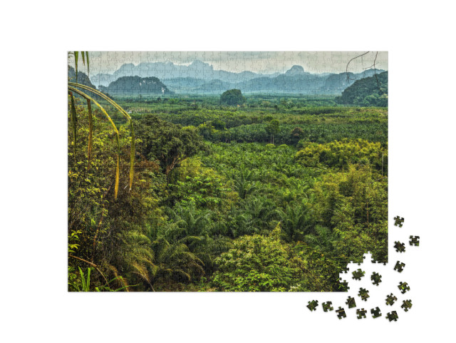 Puzzle de 1000 pièces « Paysage de forêt tropicale en Thaïlande »