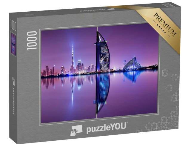 Puzzle de 1000 pièces « Skyline de Dubaï la nuit »