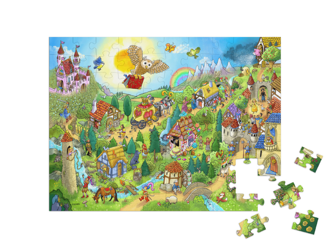 Puzzle de 100 pièces « L'univers des contes de Grimm »