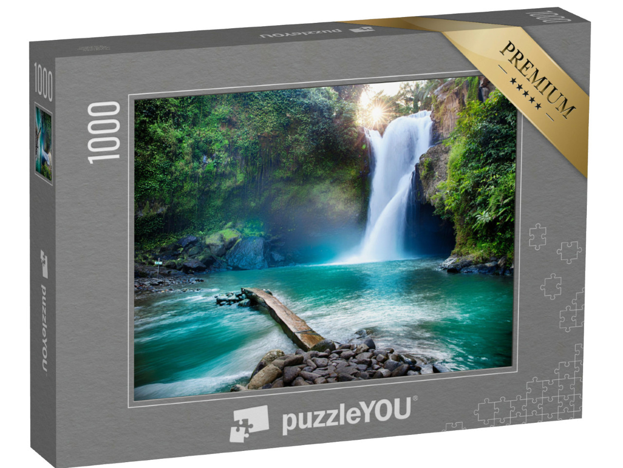 Puzzle de 1000 pièces « Cascade cachée dans la jungle tropicale »