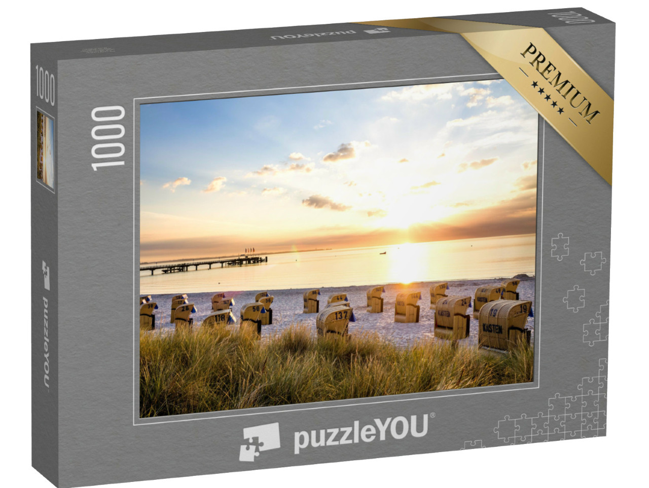 Puzzle de 1000 pièces « Plage de Scharbeutz, mer Baltique, Allemagne »