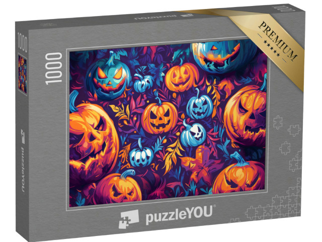 Puzzle de 1000 pièces « Citrouilles colorées, Halloween »