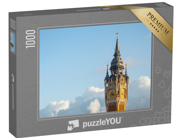 Puzzle de 1000 pièces « Calais, France : le clocher de l'hôtel de ville, ville de Calais, Pas-de-Calais, France »