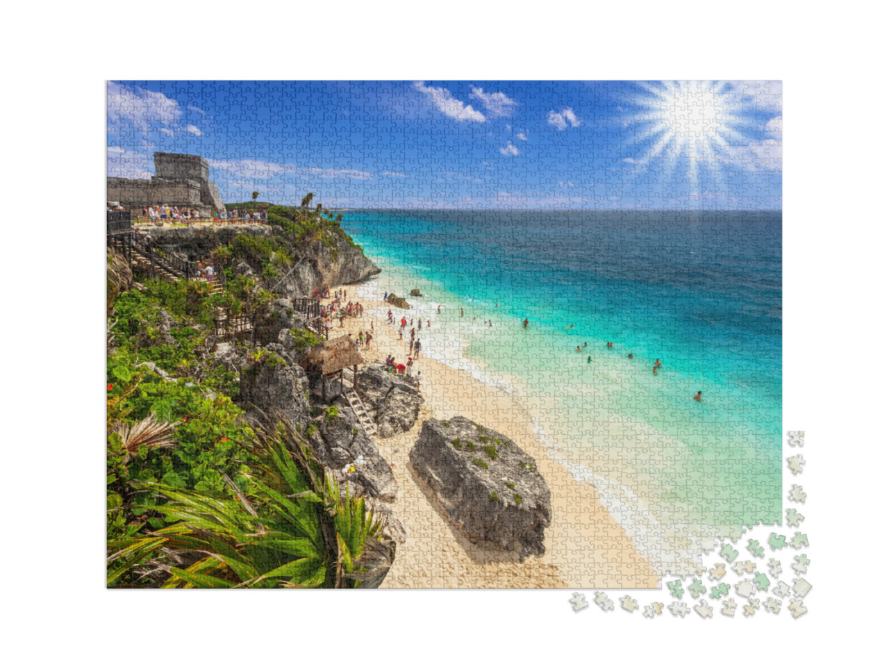 Puzzle de 2000 pièces « Magnifique plage de Tulum sur la mer des Caraïbes, Mexique »