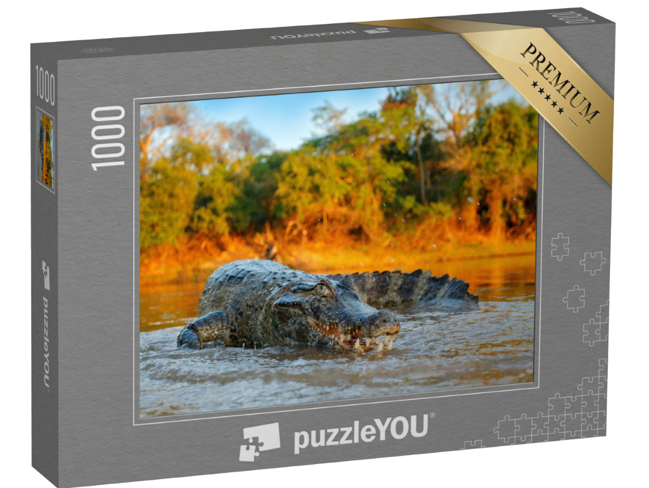 Puzzle de 1000 pièces « Crocodile au bord d'une rivière, Bolivie »