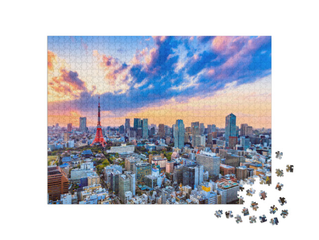 Puzzle de 1000 pièces « Coucher de soleil sur Tokyo, Japon »