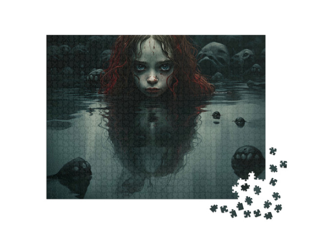 Puzzle de 1000 pièces « Sorcière se reflétant dans l'eau »