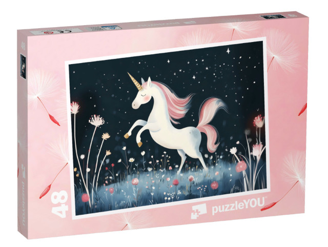 Puzzle de 48 pièces « Licorne au clair de lune »