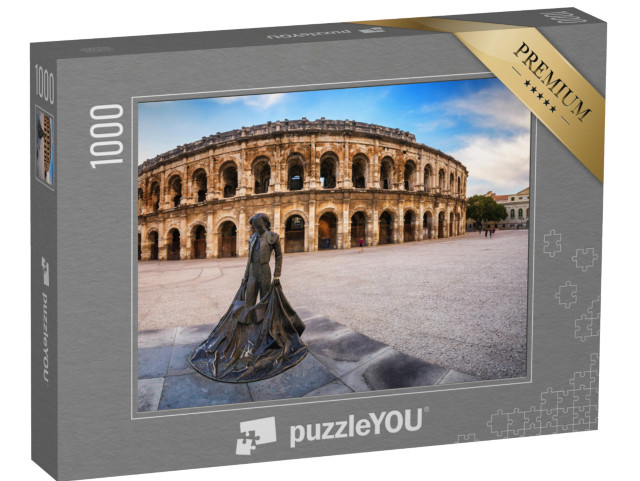 Puzzle de 1000 pièces « Vue du soir des arènes de Nîmes - France »