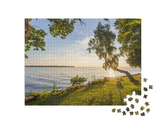 Puzzle de 1000 pièces « Coucher de soleil sur le lac Michigan »