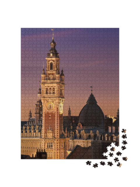 Puzzle de 1000 pièces « Beffroi de Lille au centre-ville »