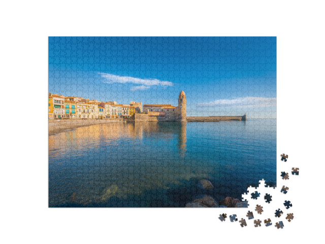 Puzzle de 1000 pièces « Plage et ville de Collioure, France »